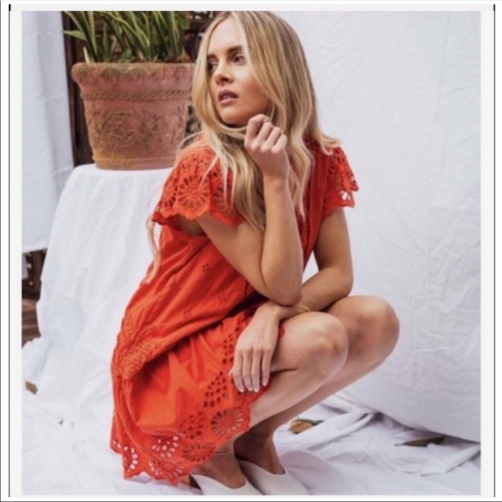 Free People Esperanza Eyelet Mini Dress sz Sm
